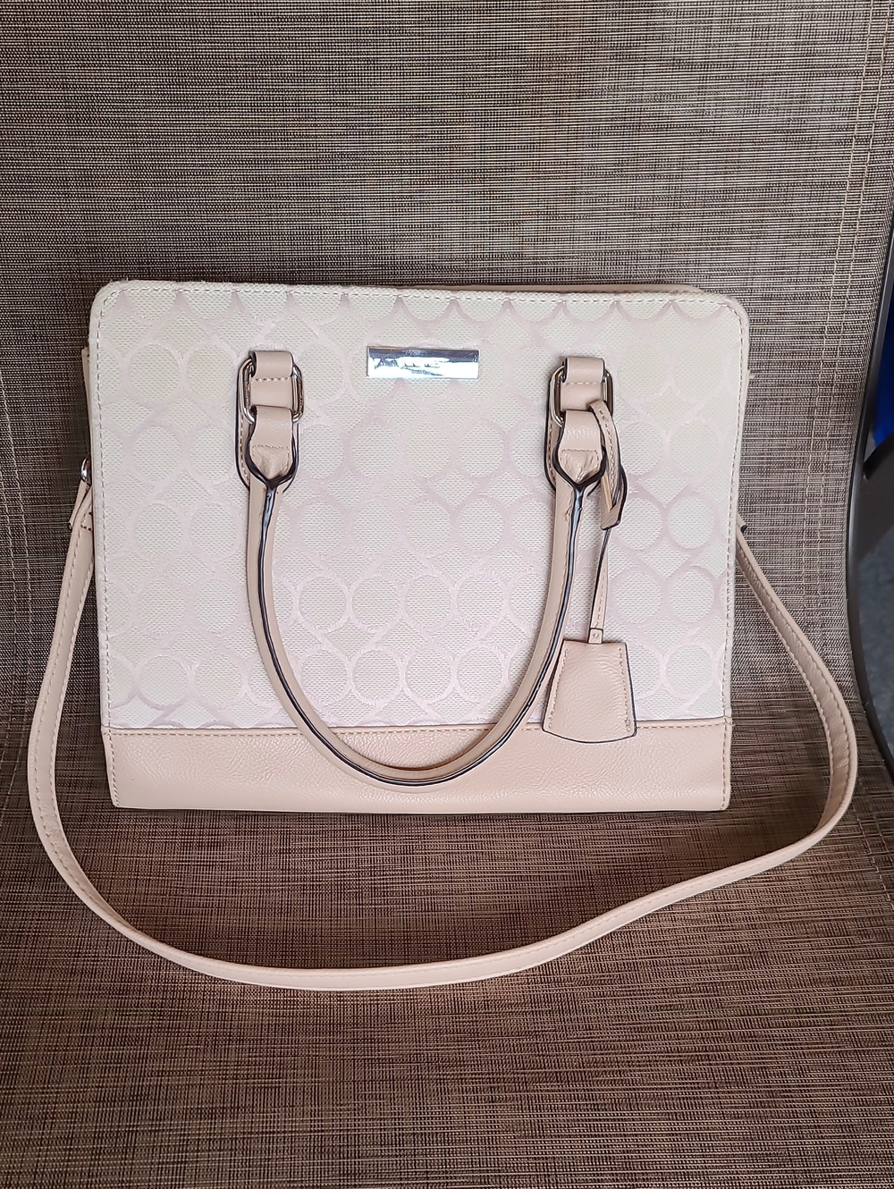 Nine West Cream Satchel with Detachable Strap